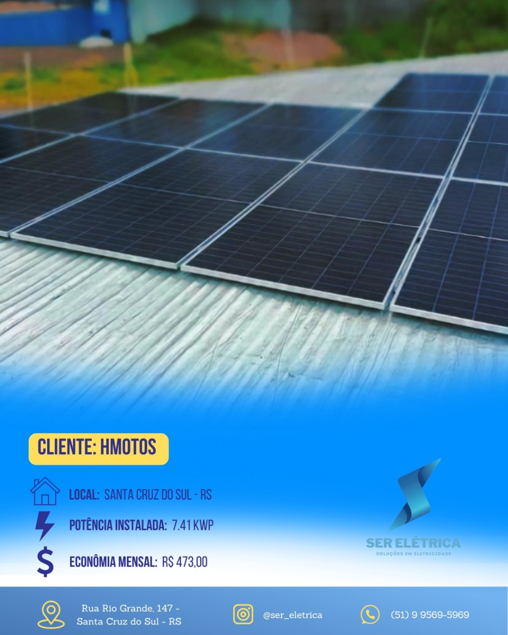 Instalação de painel solar em telhado residencial – projeto Ser Elétrica