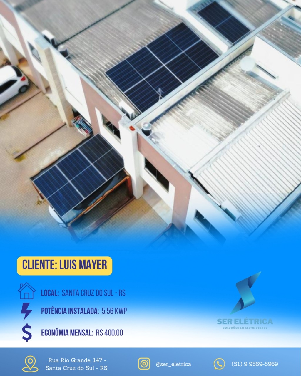 Instalação de painel solar em telhado agricula – projeto Ser Elétrica